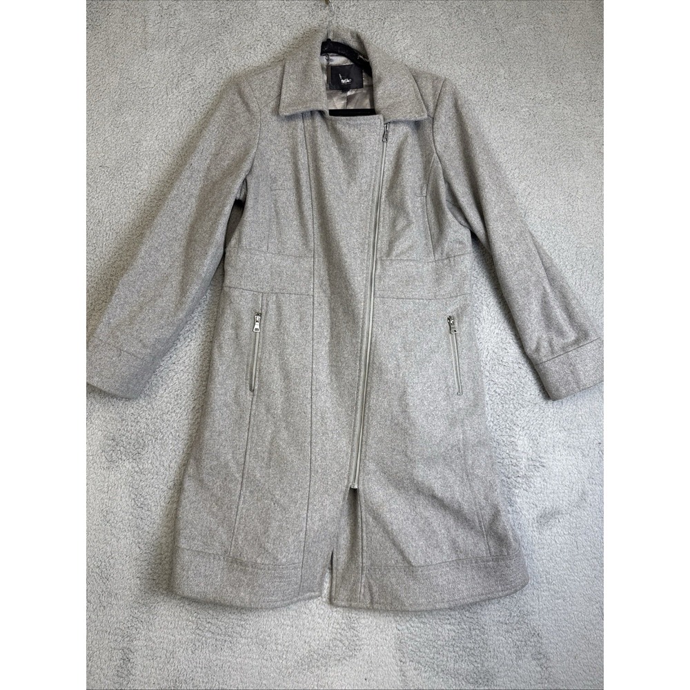 Mossimo Peacoat Stadiumβ Dress Jacket Womens L Long Trench Coat Gray Wool Zipper